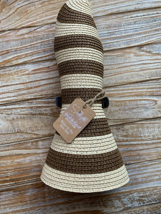 Sunlily Accessories - NWT Sunlily Roll-n-Go Sun Hat Coast-to-Coast Striped Brown